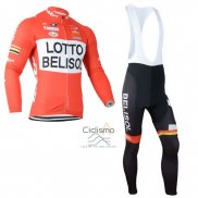 Lotto Belisol Ropa Ciclismo Culotte Largo 2014 Mangas Largas Naranja