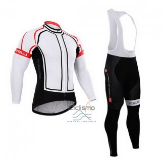 Castelli Ropa Ciclismo Culotte Largo 2015 Hombre Mangas Largas Blanco