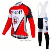 Tinkoff Ropa Ciclismo Culotte Largo 2017 Mangas Largas Rojo