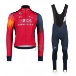 Ineos Grenadiers Ropa Ciclismo Culotte Largo 2023 Mangas Largas Rojo