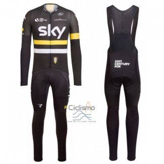 Sky Ropa Ciclismo Culotte Largo 2016 Mangas Largas AMarillo