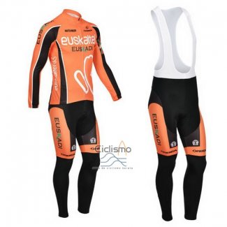 Euskalte Ropa Ciclismo Culotte Largo 2013 Hombre Mangas Largas Naranja