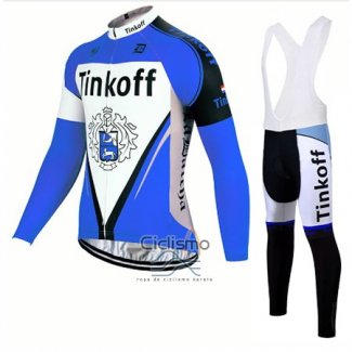 Tinkoff Ropa Ciclismo Culotte Largo 2017 Mangas Largas Azul