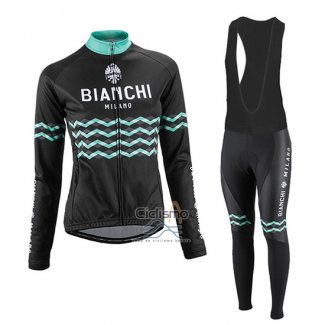 Bianchi Ropa Ciclismo Culotte Largo 2016 Mujer Mangas Largas Negro