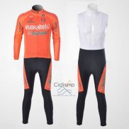 Euskalte Ropa Ciclismo Culotte Largo 2011 Hombre Mangas Largas Naranja