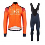 Ineos Grenadiers Ropa Ciclismo Culotte Largo 2023 Mangas Largas Naranja