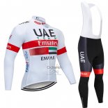 Uae Ropa Ciclismo Culotte Largo 2020 Mangas Largas Blanco Rojo