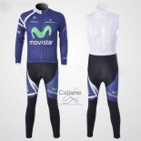 Movistar Ropa Ciclismo Culotte Largo 2011 Mangas Largas Azul