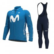 Movistar Ropa Ciclismo Culotte Largo 2020 Mangas Largas Azul